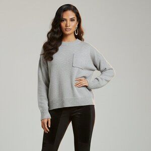 One Teaspoon Classic Cotton Chunky Knit Sweater Gray Oversized Size Small